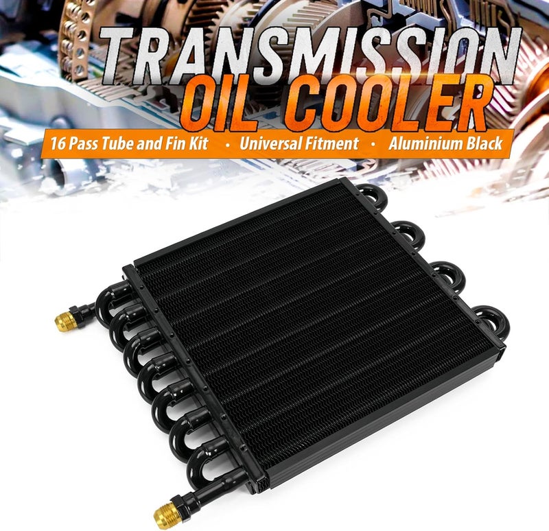 SJDYYMX Universal 1/2" Transmission Cooler Aluminium alloy 16 Pass Tube & Fin Black - Image 2